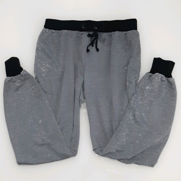 Poof drawstring bleach splatter grey joggers - Picture 1 of 7